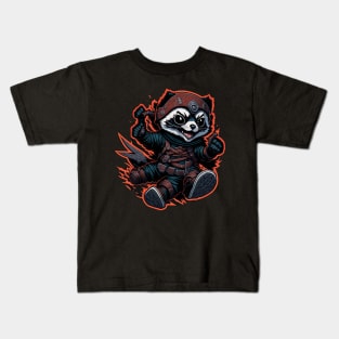 Red Panda Ninja_001 Kids T-Shirt